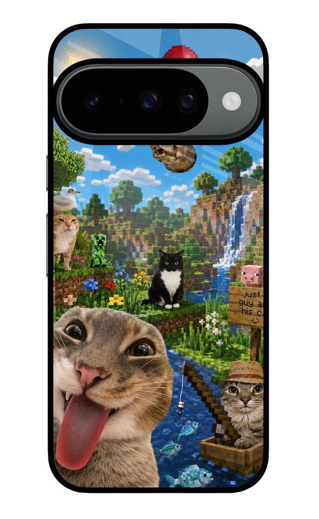 Minecraft Cat Chaos Google Pixel 10 Glass Case