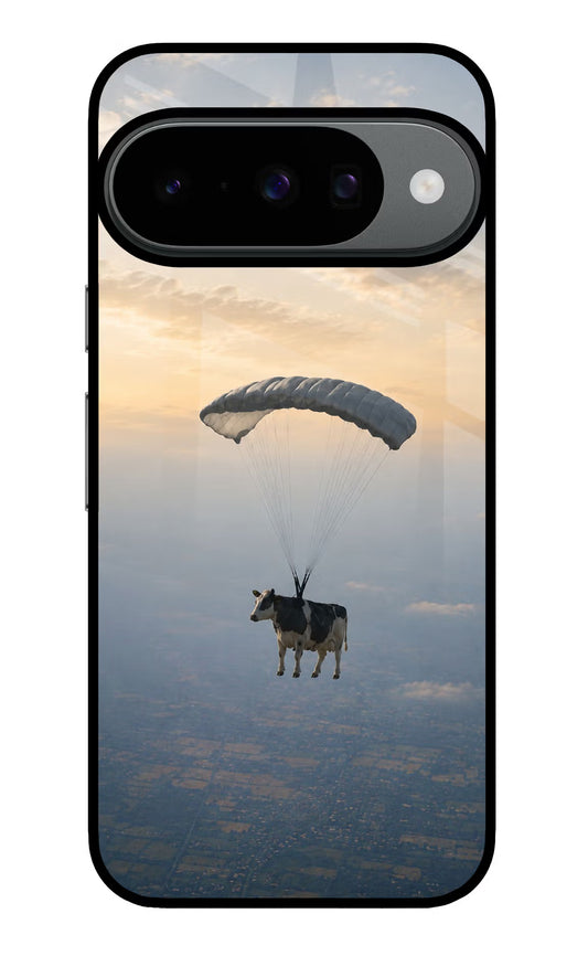 Skydiving Cow Google Pixel 10 Glass Case