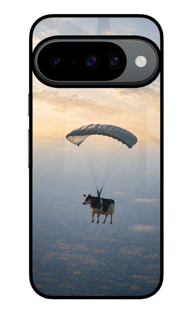 Skydiving Cow Google Pixel 10 Glass Case