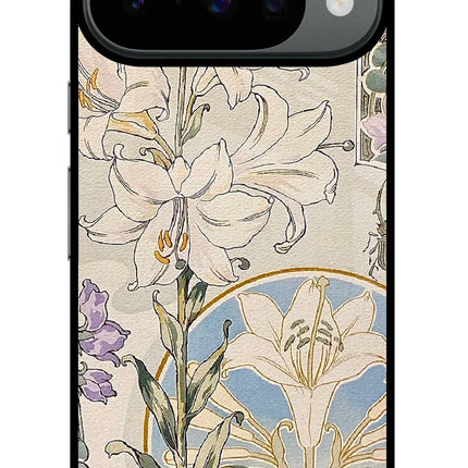 White Lily Google Pixel 10 Glass Case