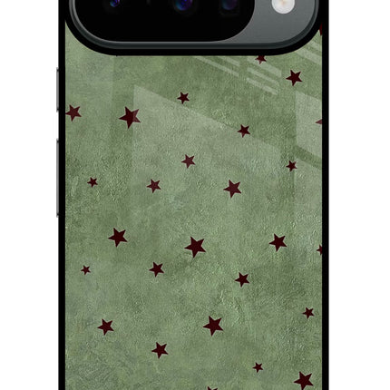 Green Stars Google Pixel 10 Glass Case