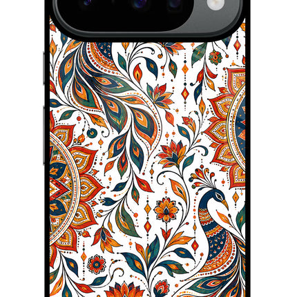 White Mayura Google Pixel 10 Glass Case