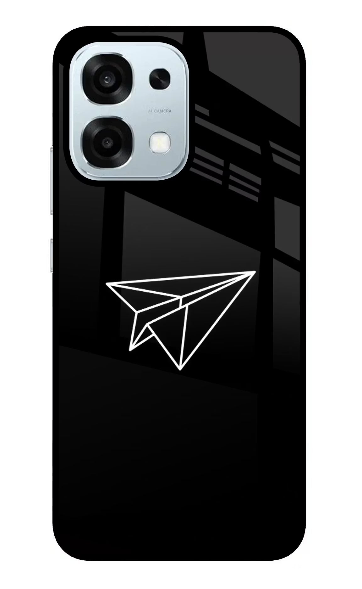 Paper Plane White Oppo F31 5G Glass Case