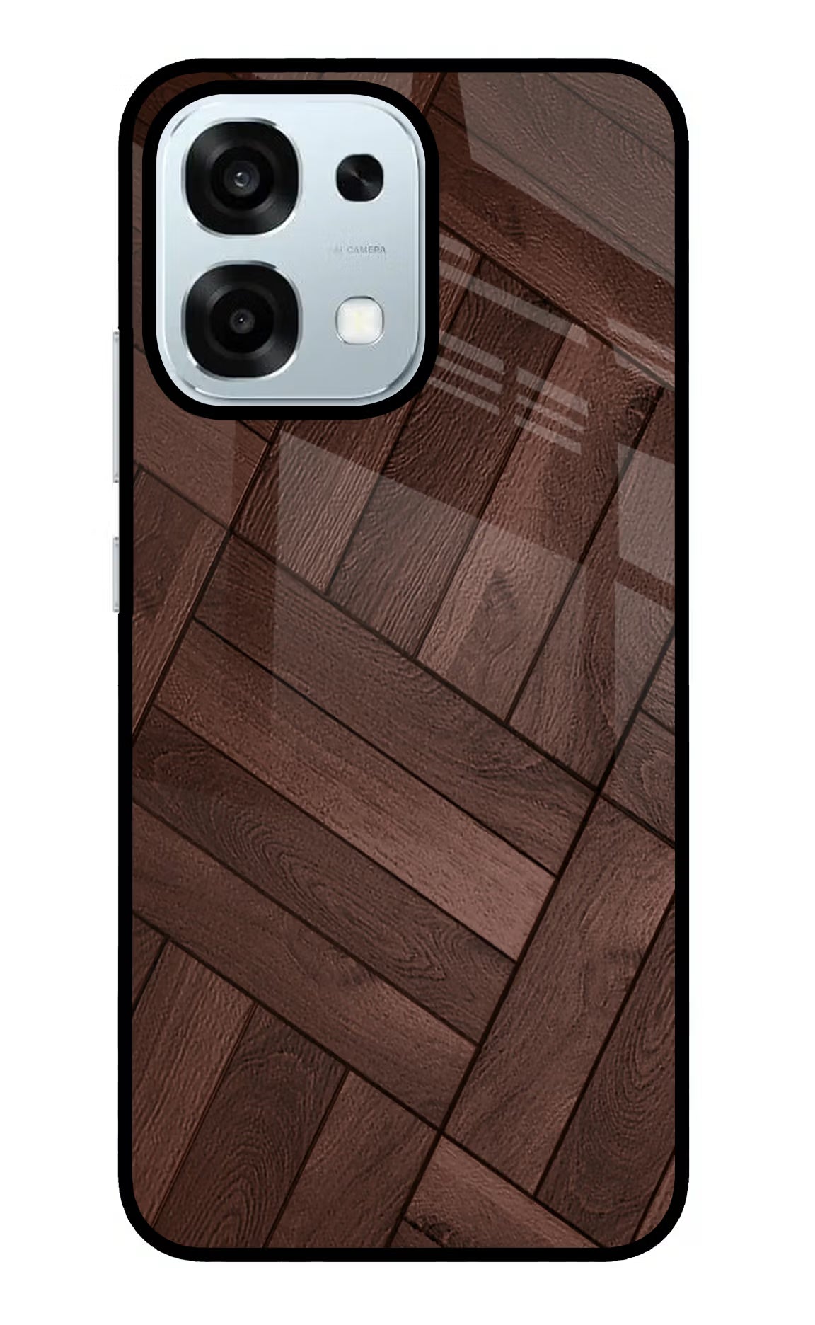 Wooden Texture Design Oppo F31 5G Glass Case Back Cover by Casekaro