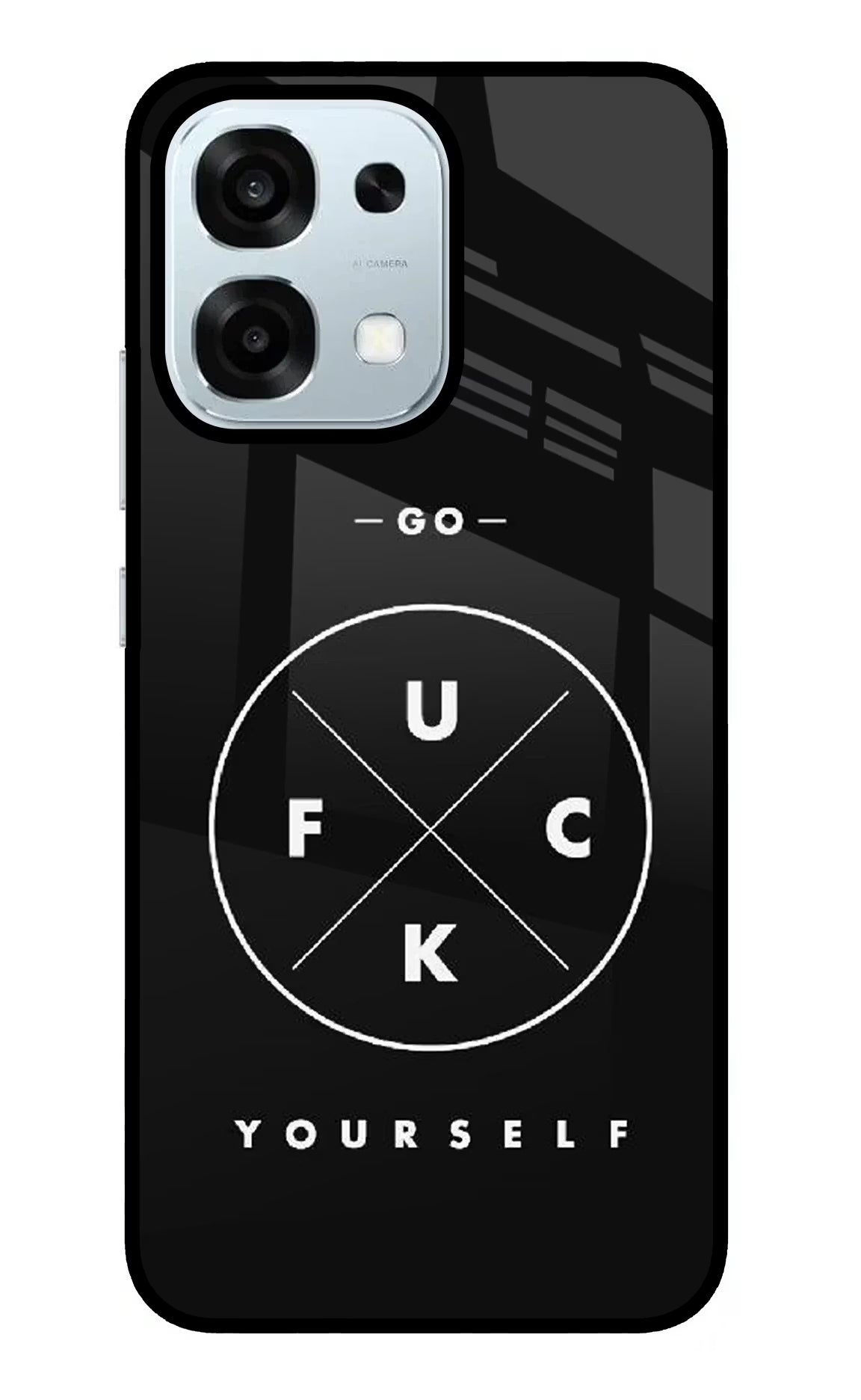 Go Fuck Yourself Oppo F31 5G Glass Case Back Cover by Casekaro