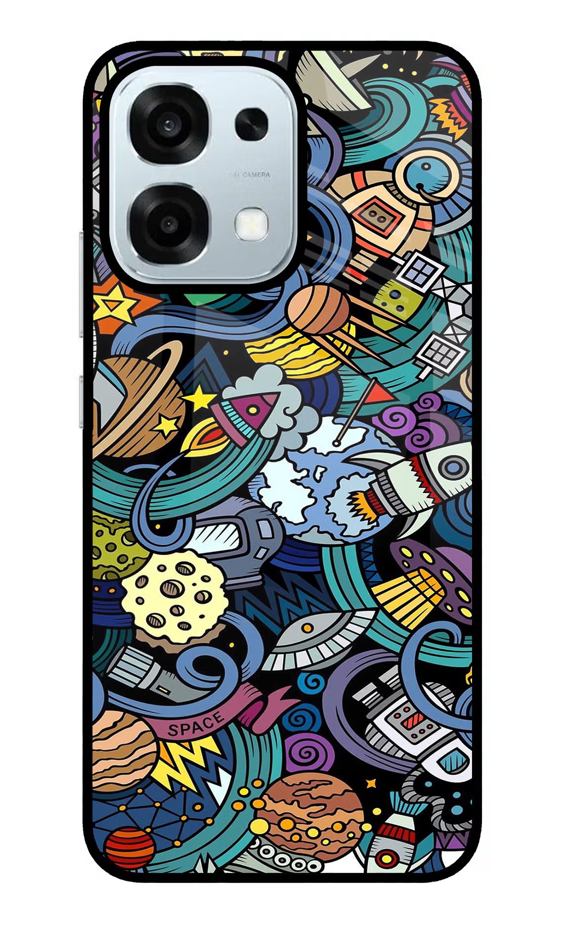 Space Abstract Oppo F31 5G Glass Case Back Cover by Casekaro