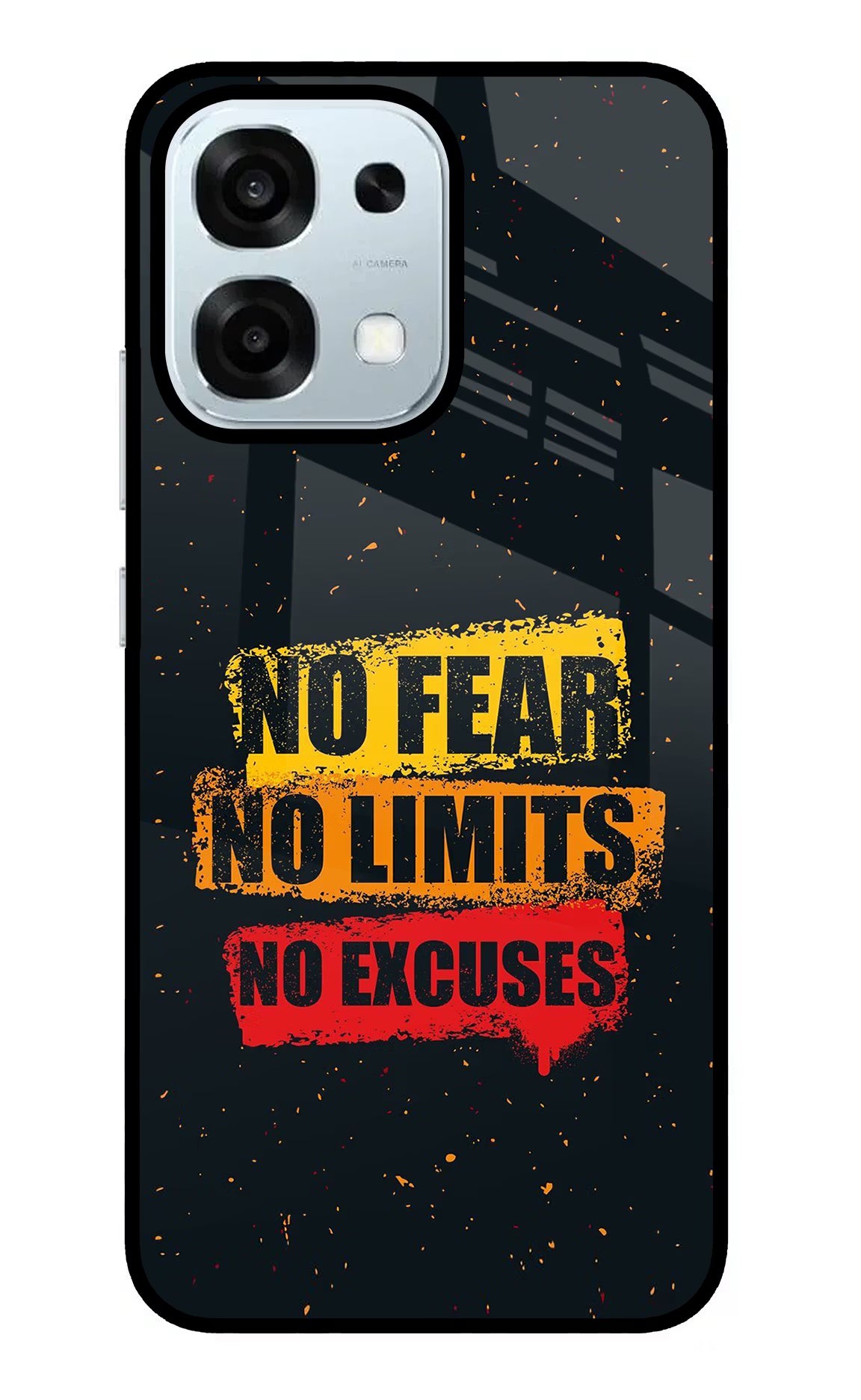 No Fear No Limits No Excuse Oppo F31 5G Glass Case Back Cover by Casekaro