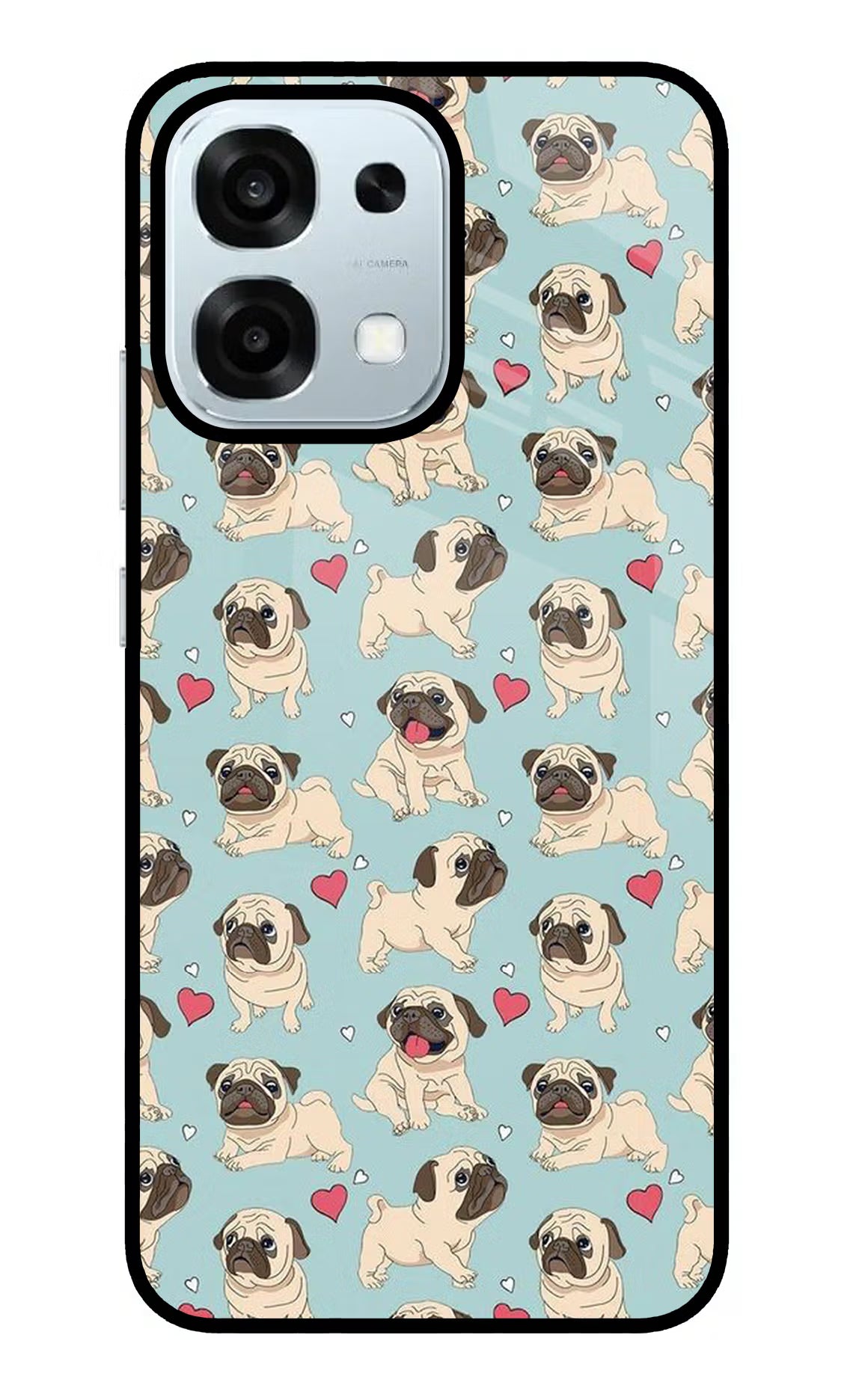Pug Dog Oppo F31 5G Glass Case Back Cover by Casekaro