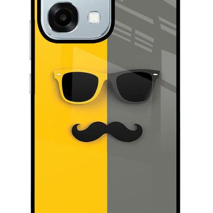 Sunglasses with Mustache Oppo F31 5G Glass Case