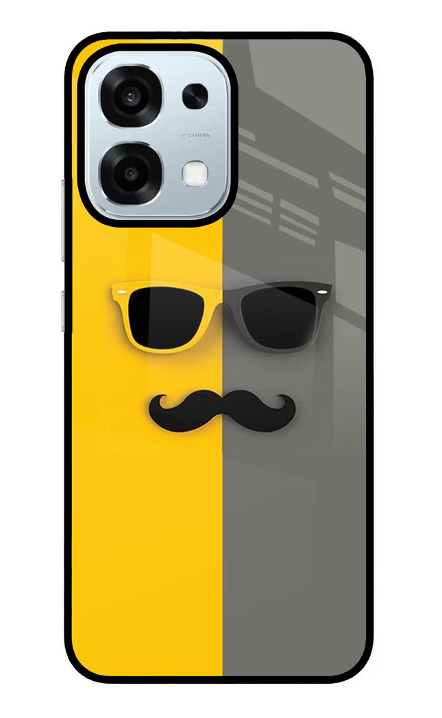 Sunglasses with Mustache Oppo F31 5G Glass Case