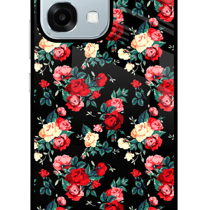Rose Pattern Oppo F31 5G Glass Case