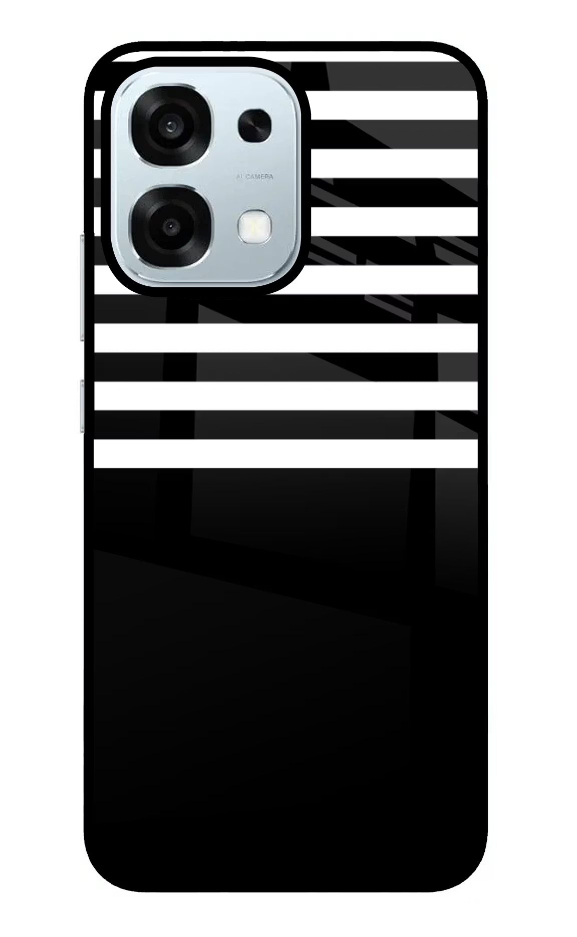 Black and White Print Oppo F31 5G Glass Case Back Cover by Casekaro