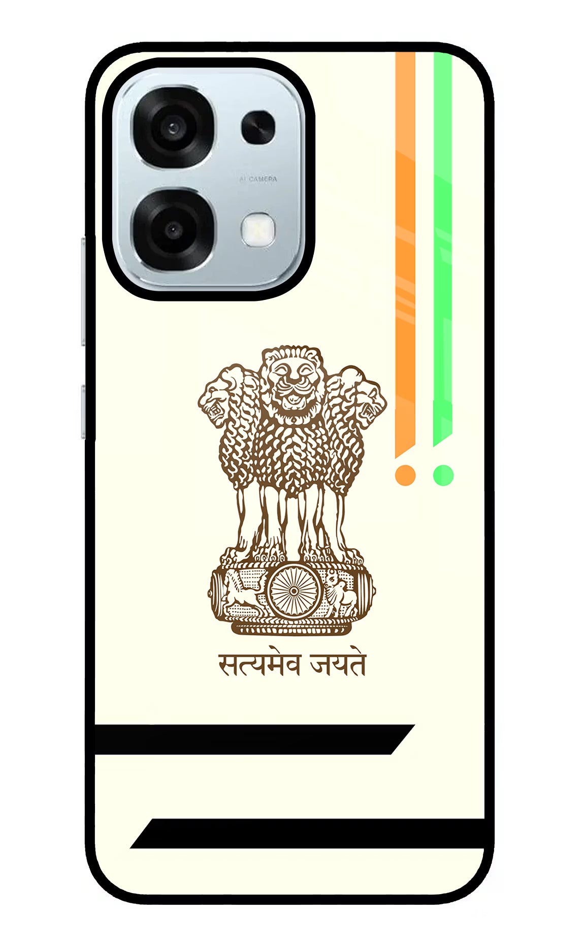 Satyamev Jayate Brown Logo Oppo F31 5G Glass Case Back Cover by Casekaro