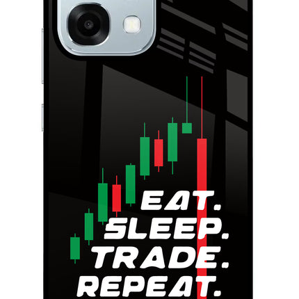 Eat Sleep Trade Repeat Oppo F31 5G Glass Case