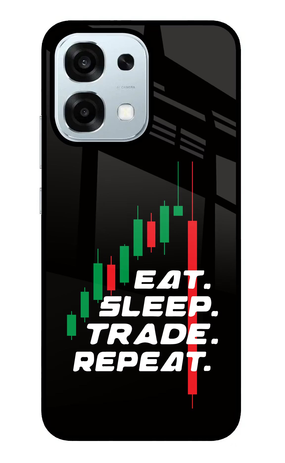 Eat Sleep Trade Repeat Oppo F31 5G Glass Case