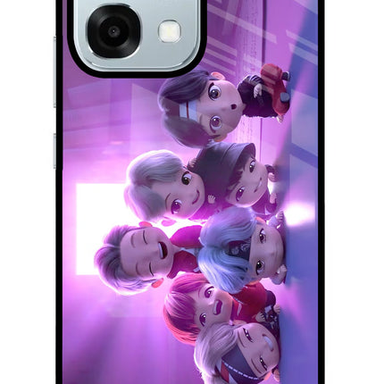 BTS Chibi Oppo F31 5G Glass Case Back Cover by Casekaro