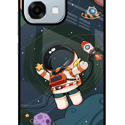 Cartoon Astronaut Oppo F31 5G Glass Case