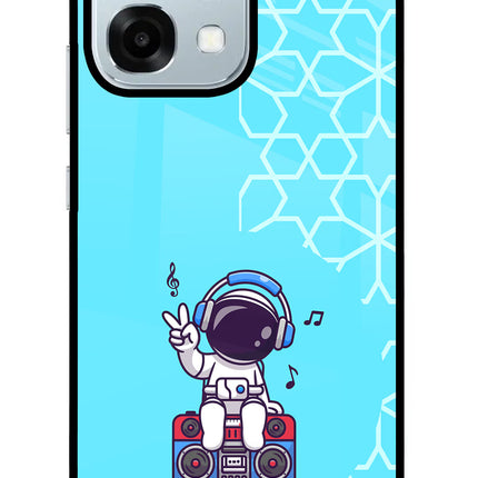 Cute Astronaut Chilling Oppo F31 5G Glass Case