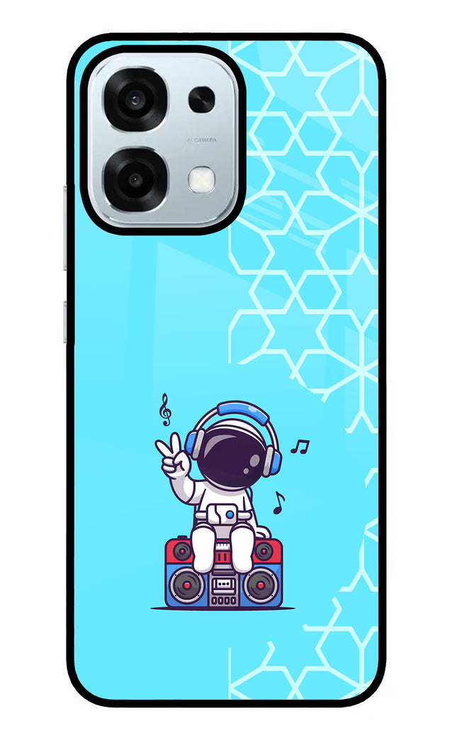 Cute Astronaut Chilling Oppo F31 5G Glass Case