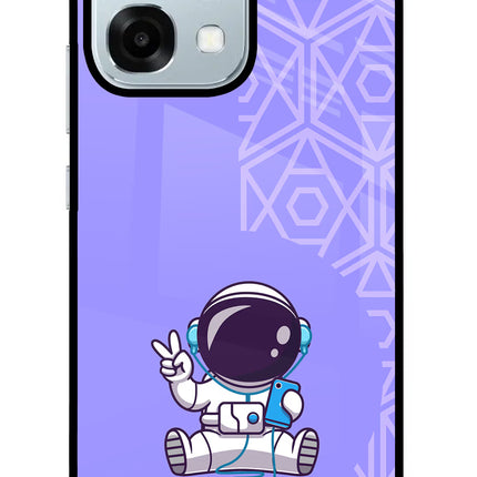 Cute Astronaut Chilling Oppo F31 5G Glass Case