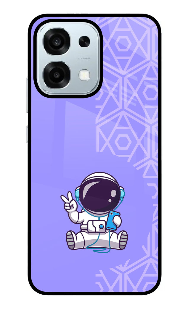 Cute Astronaut Chilling Oppo F31 5G Glass Case