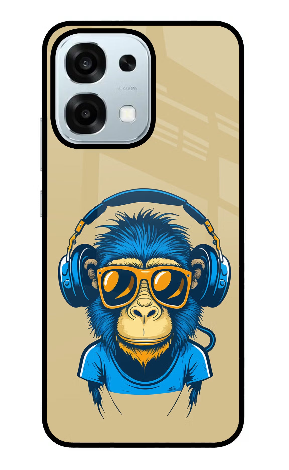 Monkey Headphone Oppo F31 5G Glass Case Back Cover by Casekaro