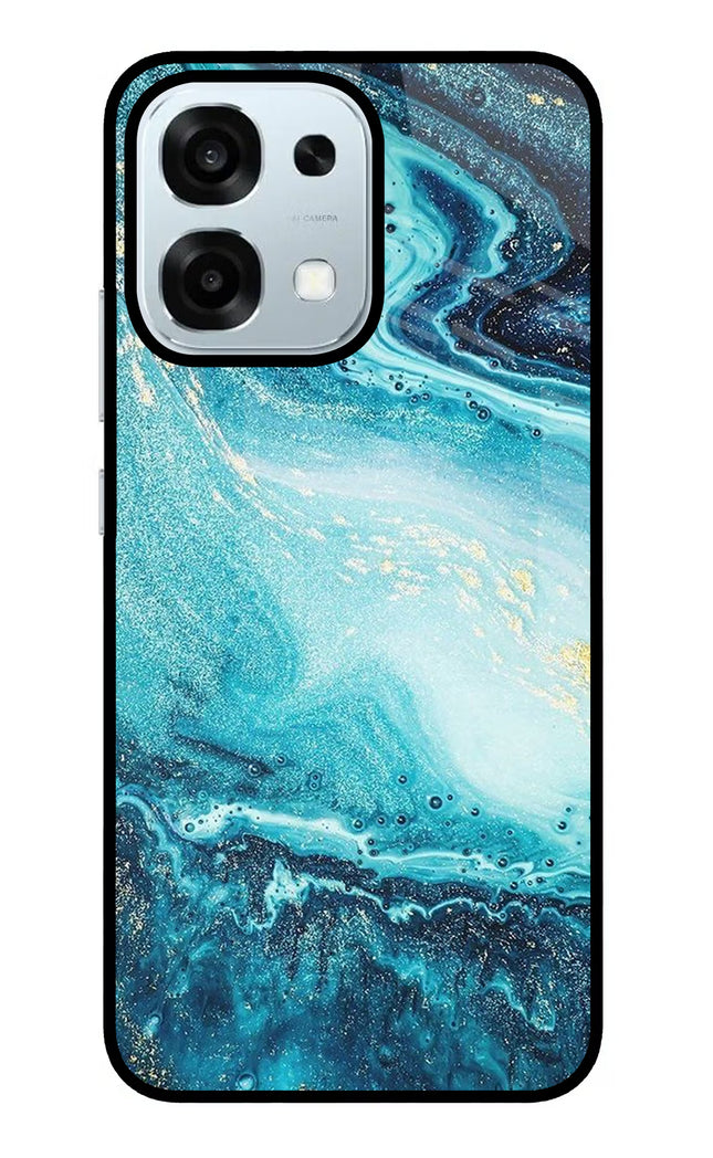 Blue Glitter Marble Oppo F31 5G Glass Case
