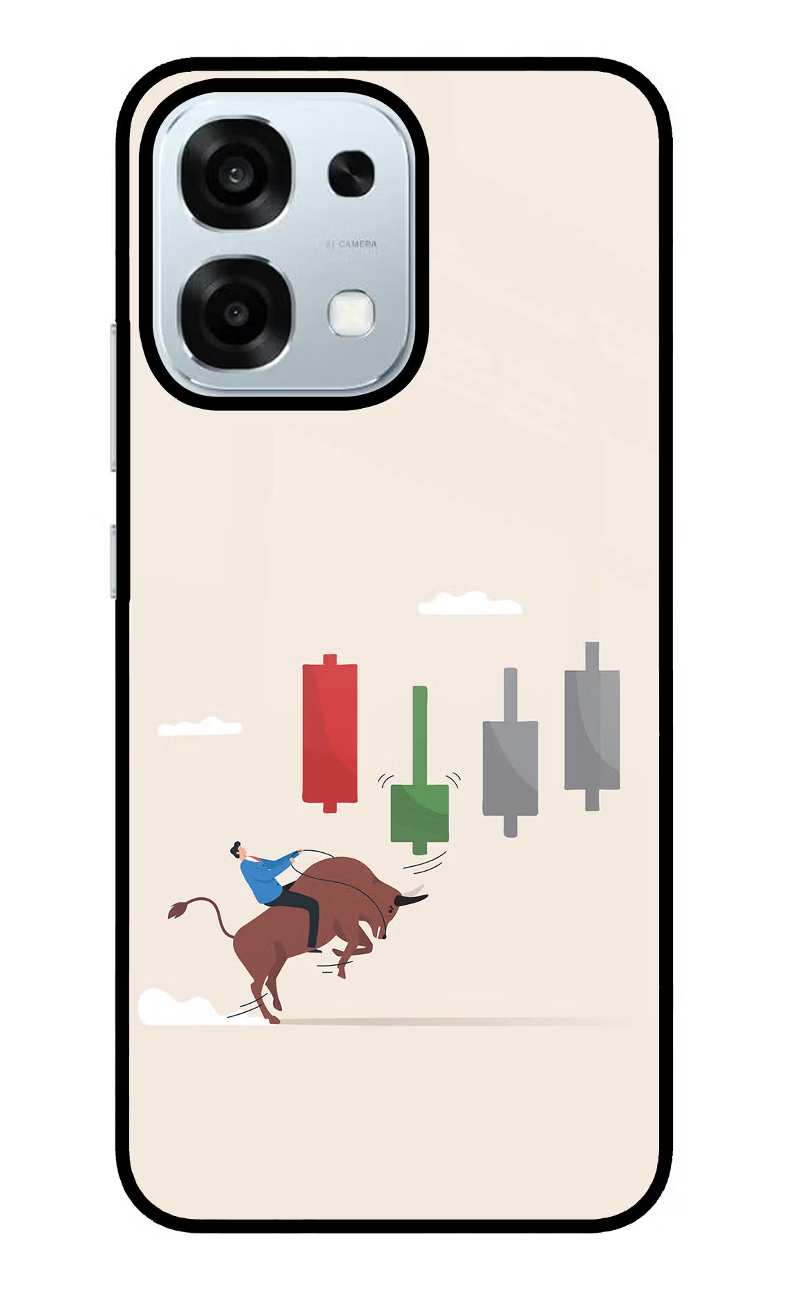 Bull Trading Momentum Oppo F31 5G Glass Case Back Cover by Casekaro