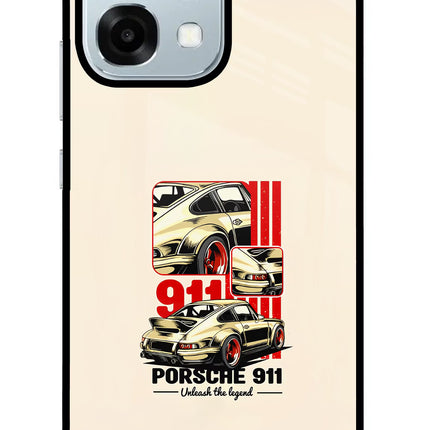 Classic Porsche 911 Oppo F31 5G Glass Case Back Cover by Casekaro