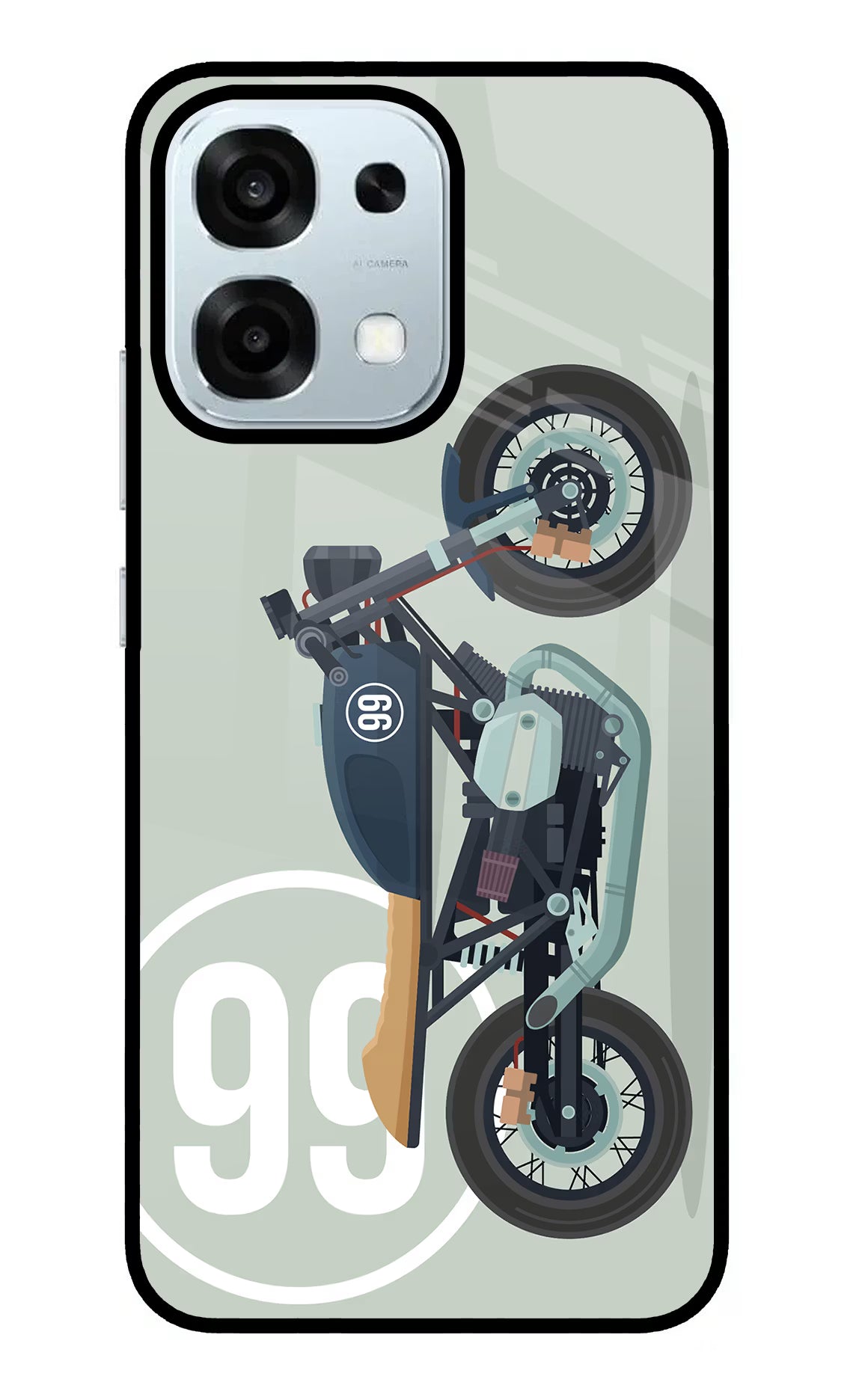 Classic Cafe Racer 99 Oppo F31 5G Glass Case Back Cover by Casekaro