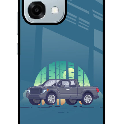 Retro Garage Vibe Oppo F31 5G Glass Case Back Cover by Casekaro