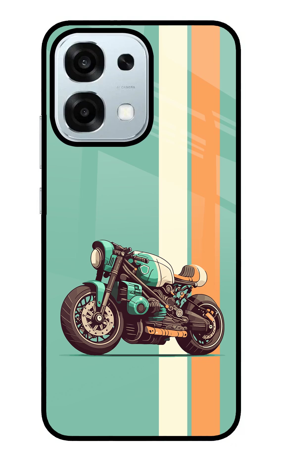 Striped Moto Drift Oppo F31 5G Glass Case Back Cover by Casekaro