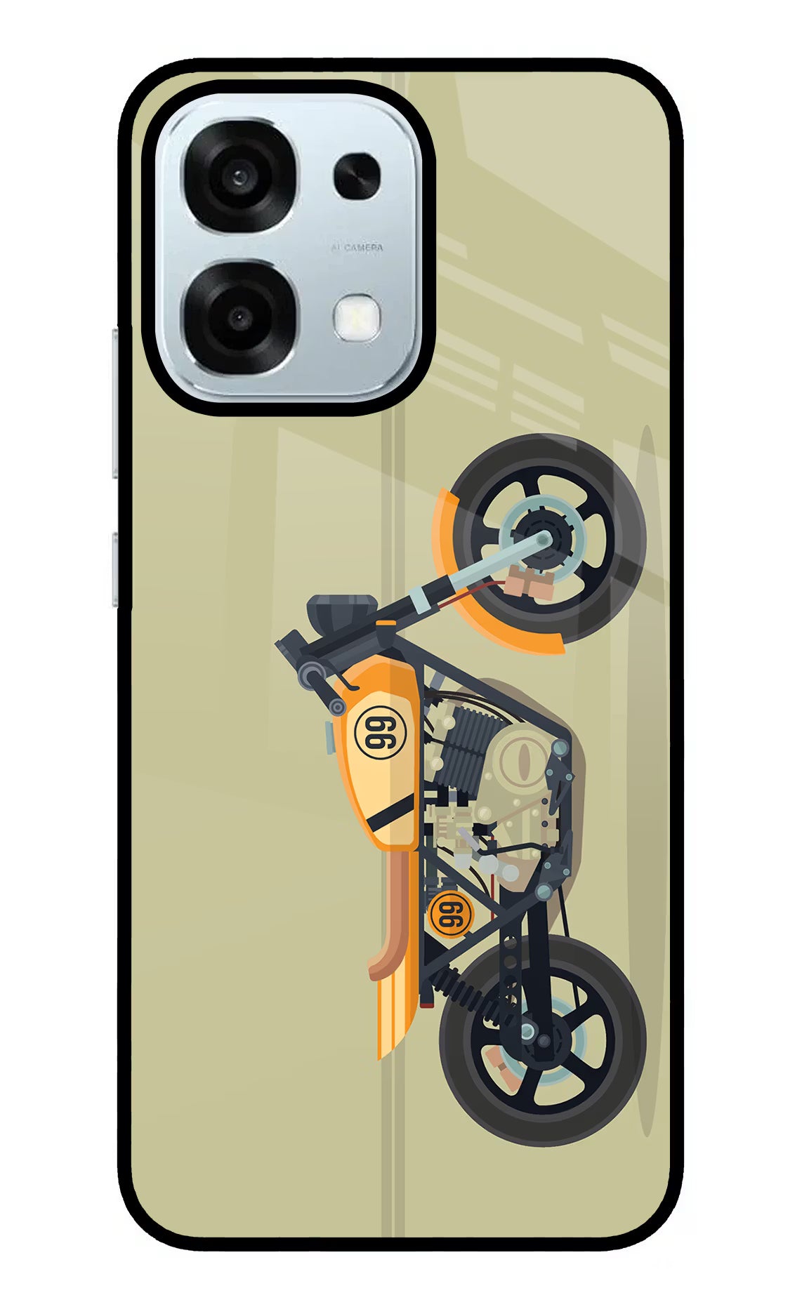 Vertical Speedster Oppo F31 5G Glass Case Back Cover by Casekaro