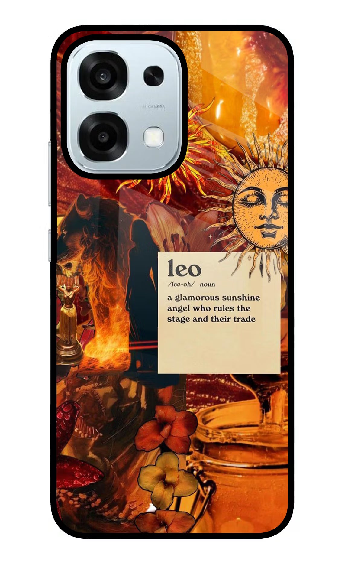 Leo Zodiac Oppo F31 5G Glass Case Back Cover by Casekaro