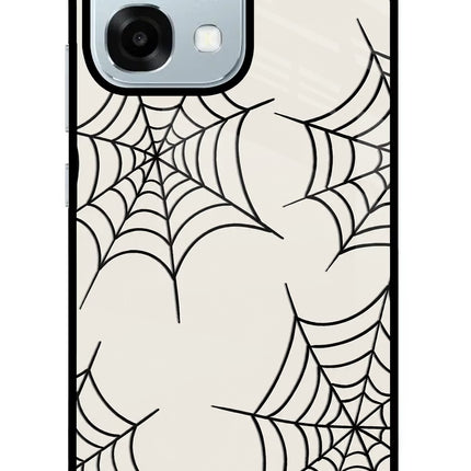 Spider Web Oppo F31 5G Glass Case Back Cover by Casekaro