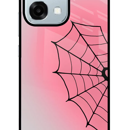 Pink Web Oppo F31 5G Glass Case Back Cover by Casekaro
