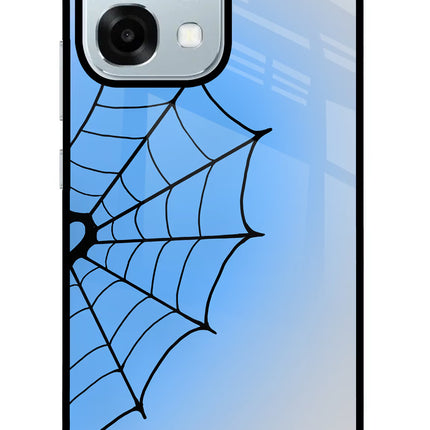 Blue Web Oppo F31 5G Glass Case Back Cover by Casekaro