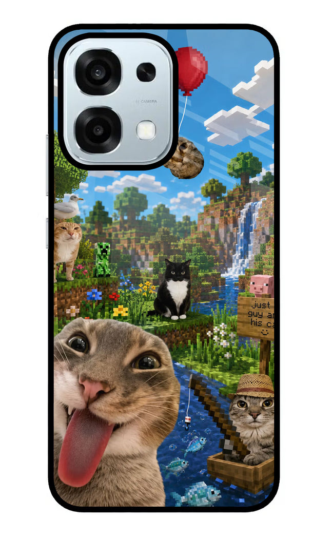 Minecraft Cat Chaos Oppo F31 5G Glass Case
