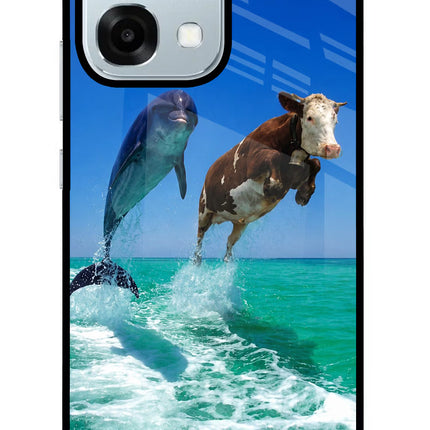 Dolphin vs Cow Oppo F31 5G Glass Case