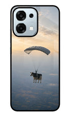 Skydiving Cow Oppo F31 5G Glass Case