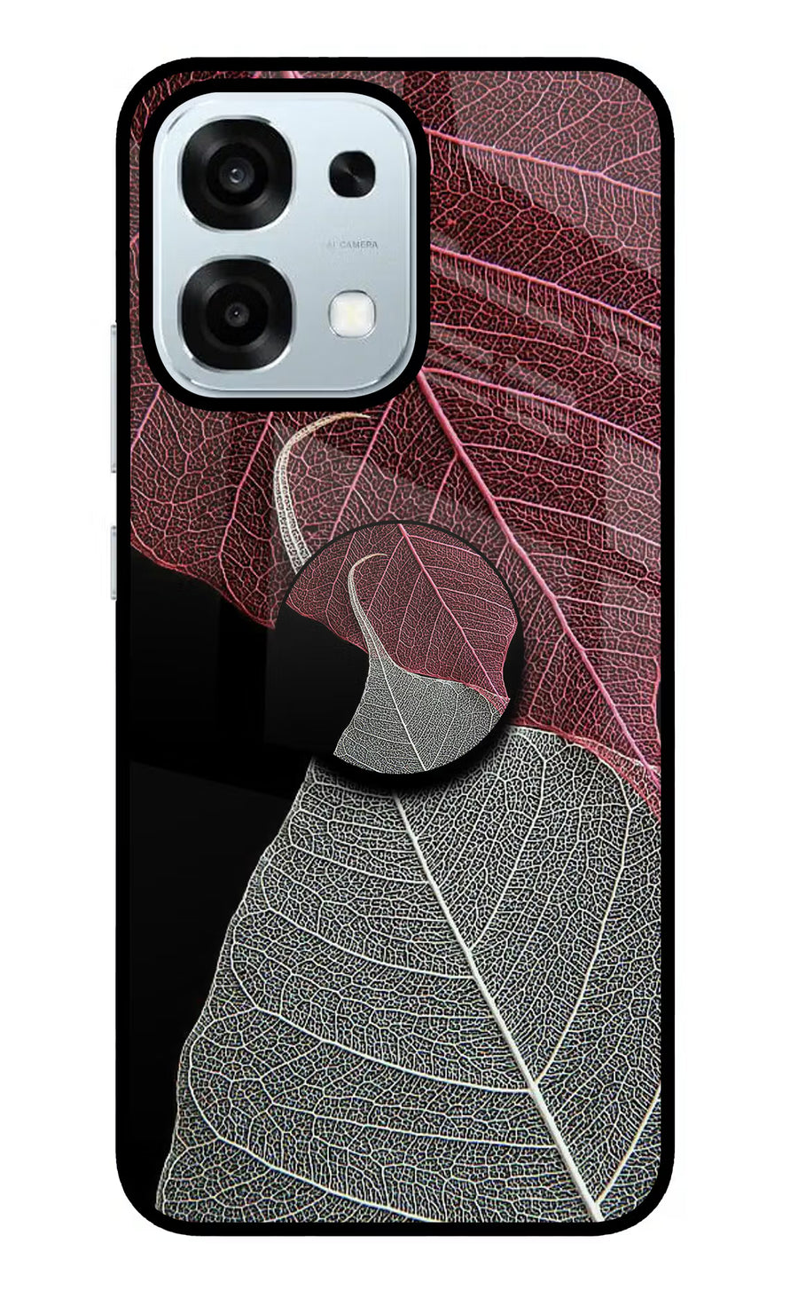 Leaf Pattern Oppo F31 5G Pop Case, Glass case