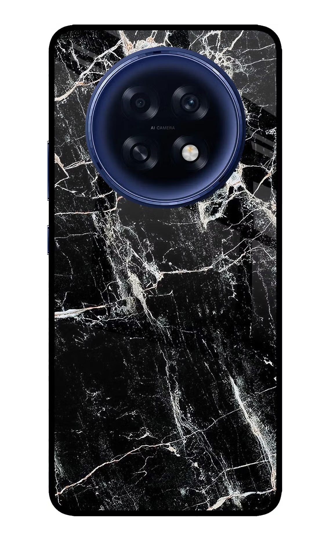 Black Marble Texture Oppo F31 Pro Plus 5G Glass Case Back Cover by Casekaro
