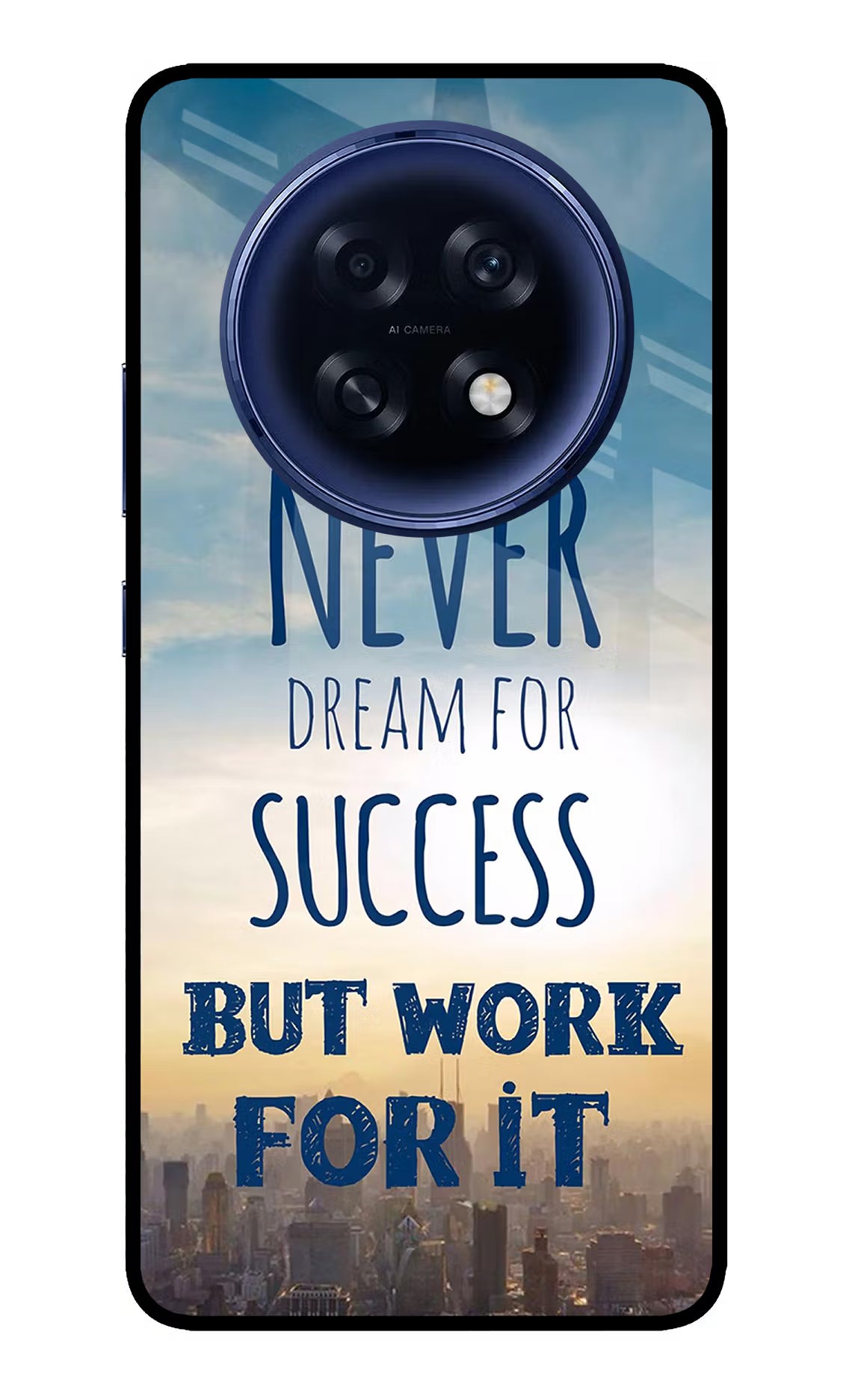 Never Dream For Success But Work For It Oppo F31 Pro Plus 5G Glass Case Back Cover by Casekaro