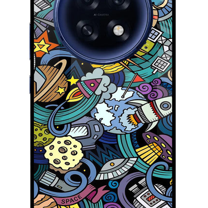 Space Abstract Oppo F31 Pro Plus 5G Glass Case Back Cover by Casekaro