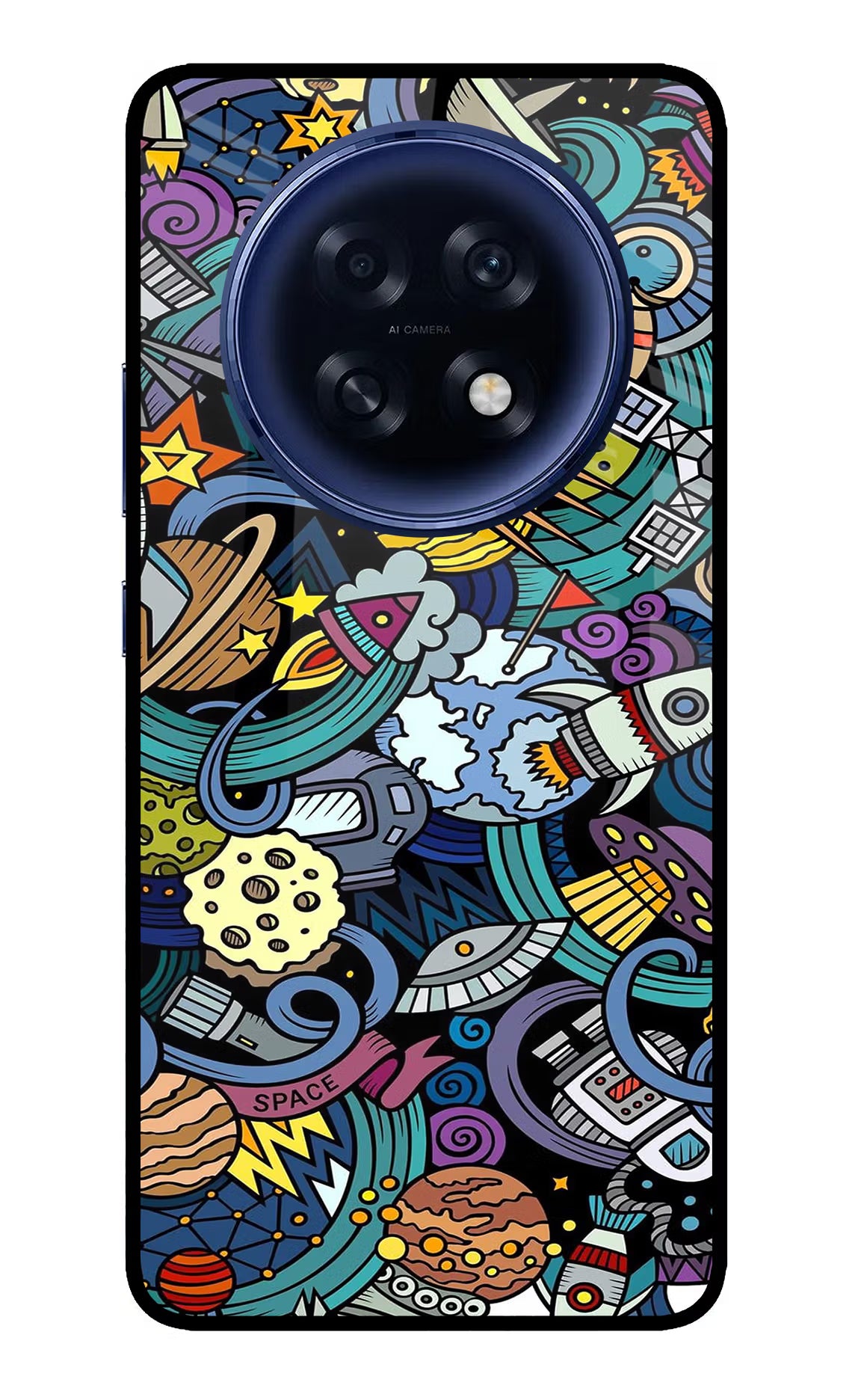 Space Abstract Oppo F31 Pro Plus 5G Glass Case Back Cover by Casekaro