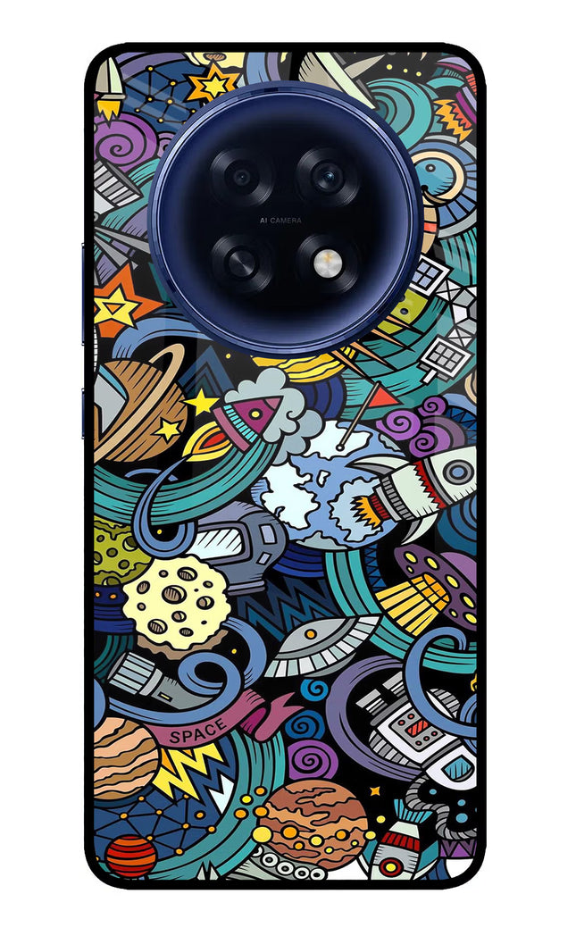 Space Abstract Oppo F31 Pro Plus 5G Glass Case Back Cover by Casekaro
