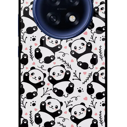 Cute Panda Oppo F31 Pro Plus 5G Glass Case Back Cover by Casekaro