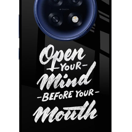 Open Your Mind Before Your Mouth Oppo F31 Pro Plus 5G Glass Case Back Cover by Casekaro