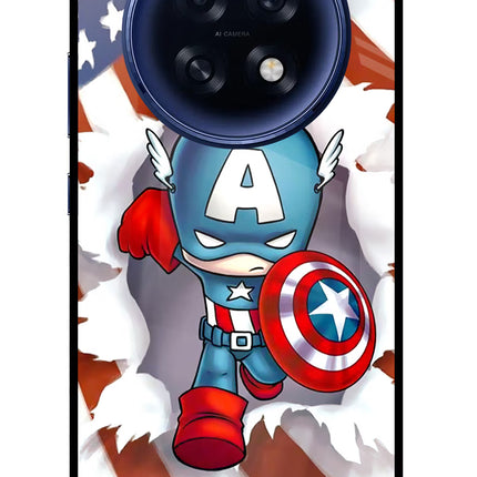 Captain America Oppo F31 Pro Plus 5G Glass Case Back Cover by Casekaro