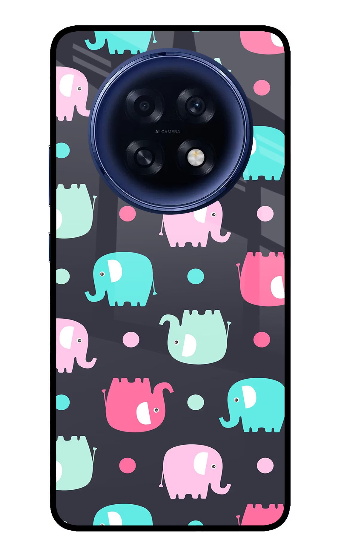 Elephants Oppo F31 Pro Plus 5G Glass Case Back Cover by Casekaro